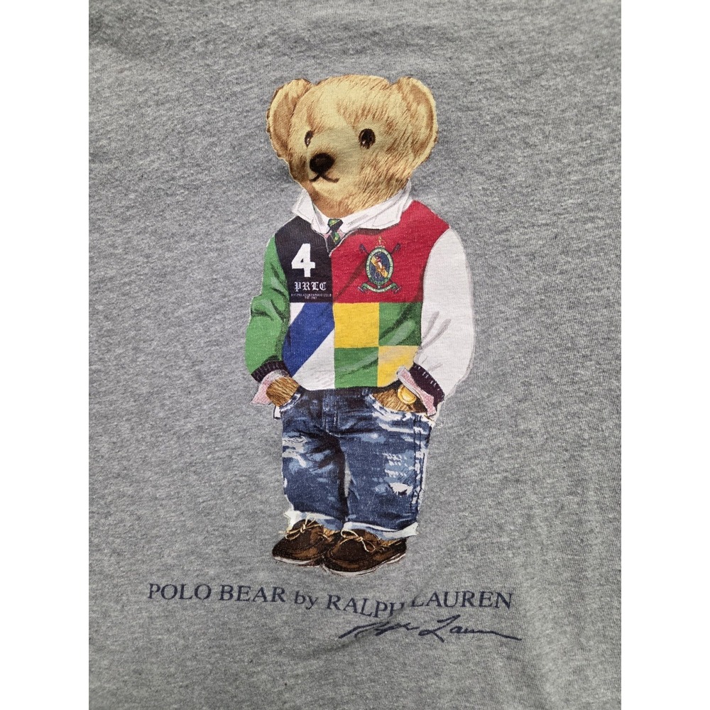 Polo Ralph Lauren "Polo Bear" T-Shirt Short Sleeve Graphic Boys Gray Size 7